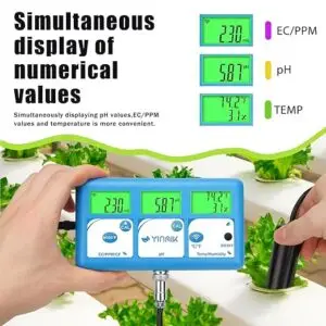EC PPM pH Monitor for Hydroponics Nutrients, WIFI pH PPM Tester for Plant Growers, Continuous Monitoring pH PPM EC Temp. of Indoor DWC Growing System, Hydro Reservoir Tank, Aeroponic Garden